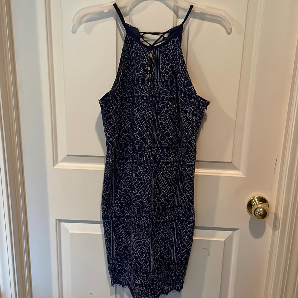 Heartloom Sz S Patterned Tie Neck Summer Dress Nwt Cute Lined B21